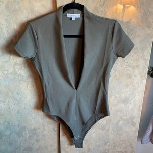 Deep V one piece Slate grey